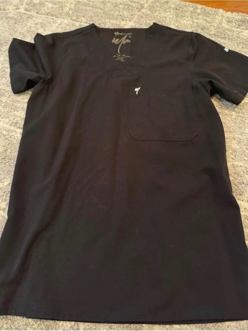 Unbranded Black Women's Short Sleeve V-Neck Tee with Chest Pocket